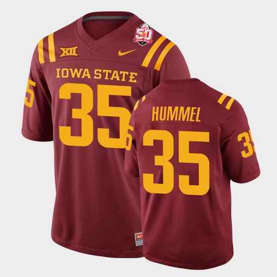 Men Iowa State Cyclones Jake Hummel 2021 Fiesta Bowl Cardinal College Football Jersey 0A